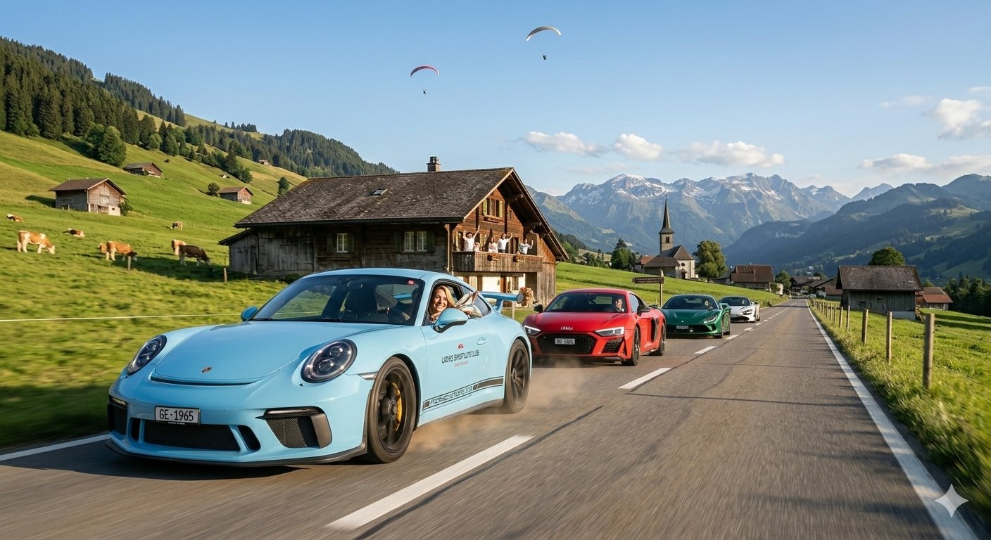 Ausfahrt durch die Alpenlandschaft